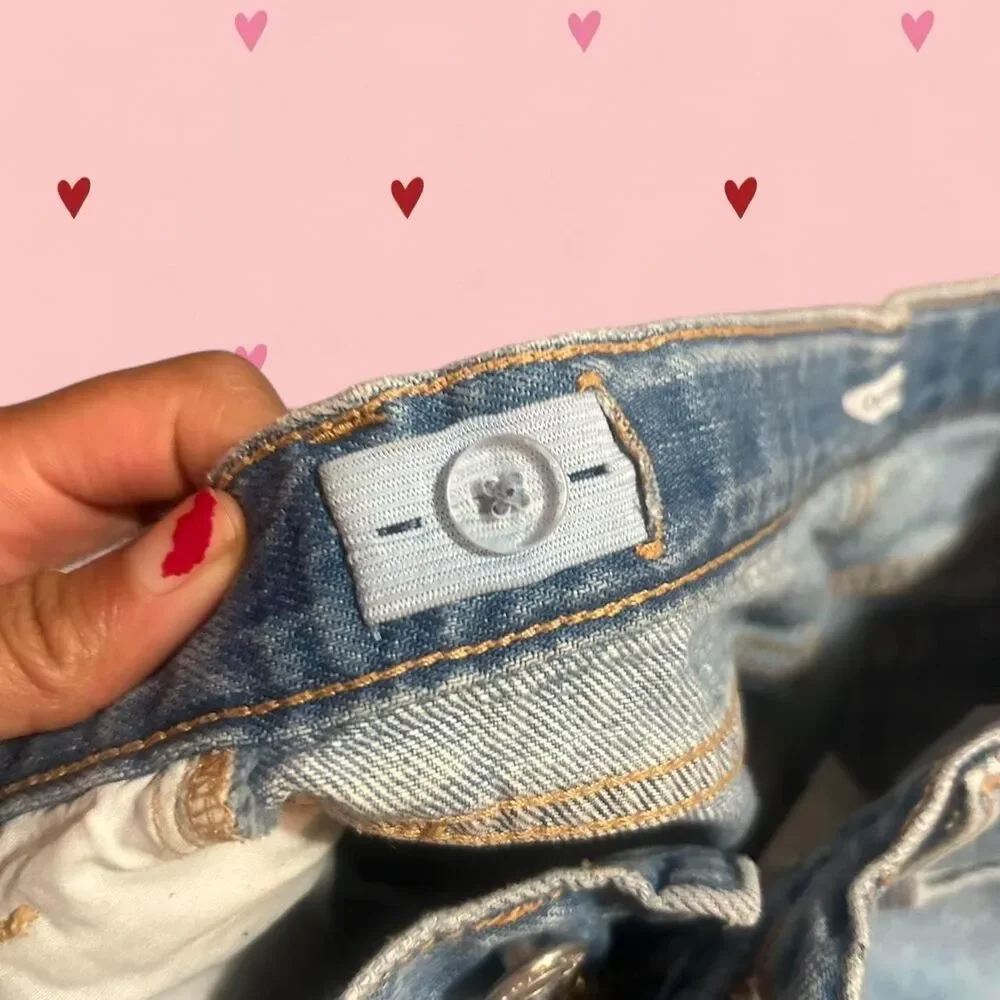 Denim shorts with hearts